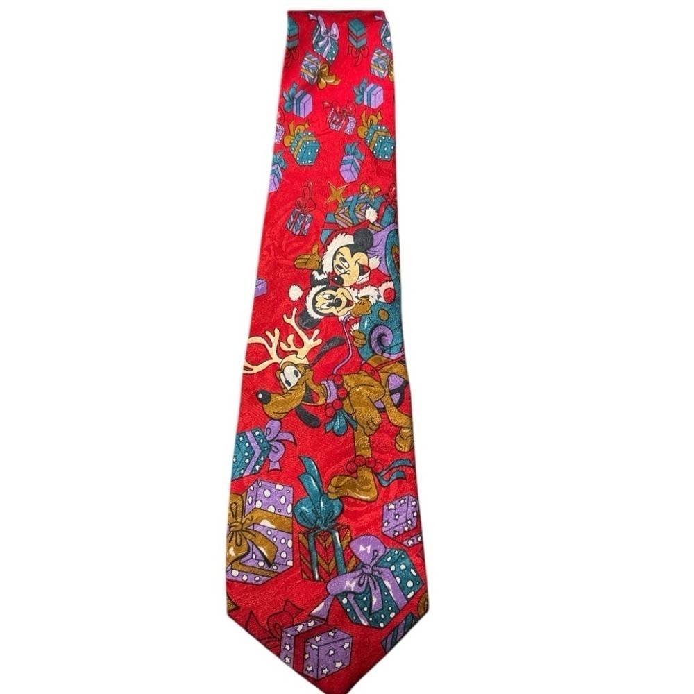 Disney Mickey Mouse Minnie Mouse And Pluto Christmas Tie